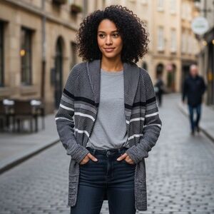 Ivivva Lululemon Women's Grey Feelin Toasty Wrap Cardigan Size S (Girl 14)
